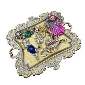 Vintage Brooch Lot, Imperfect Jewelry for Crafting